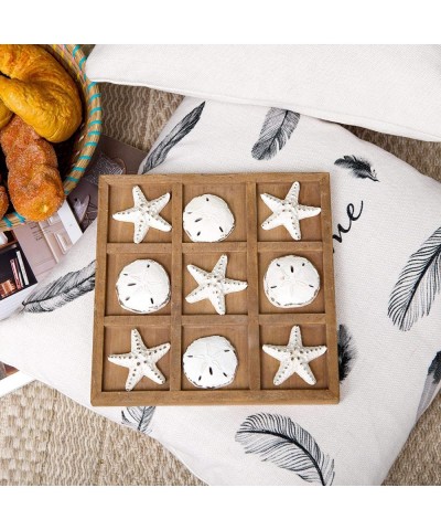 Wood Board Travel Game Beach Tic Tac Toe for Fun Coastal Beach House Coffee Table Decor 8.97 by 8.97-in Distressed White $40....