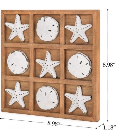 Wood Board Travel Game Beach Tic Tac Toe for Fun Coastal Beach House Coffee Table Decor 8.97 by 8.97-in Distressed White $40....