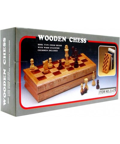 Hey! Play! Wooden Book-Style Chess Board with Staunton Chessmen Brown (12-110402) $30.62 Board Games