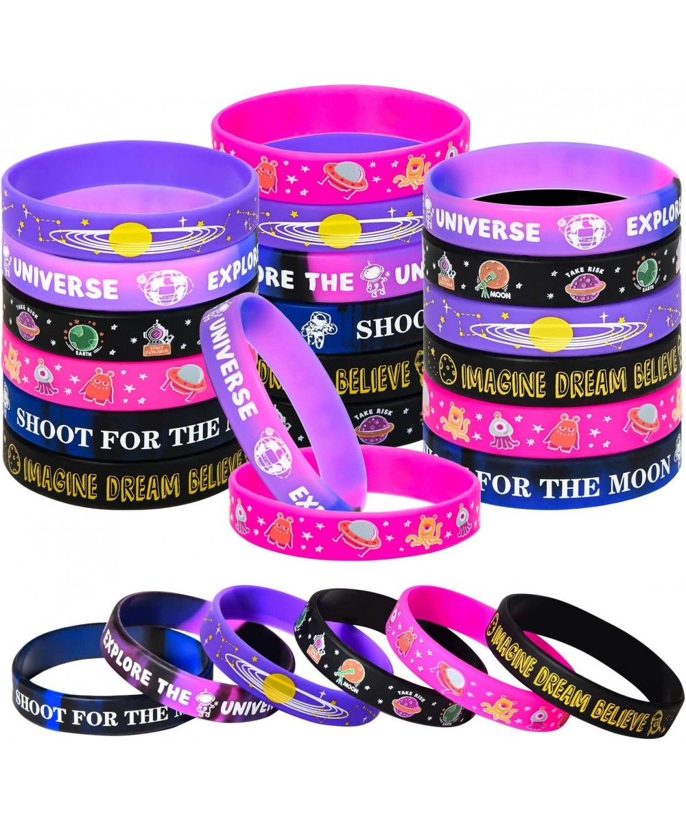 30Pcs Outer Space Silicone Wristbands Rubber Bracelets Galaxy Party Favors Solar System Universe Astronaut Planets Toys for K...