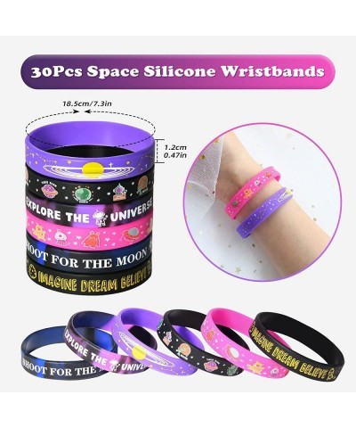 30Pcs Outer Space Silicone Wristbands Rubber Bracelets Galaxy Party Favors Solar System Universe Astronaut Planets Toys for K...