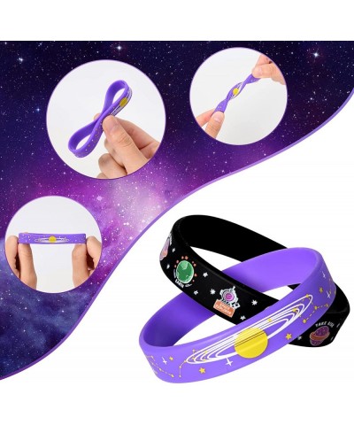 30Pcs Outer Space Silicone Wristbands Rubber Bracelets Galaxy Party Favors Solar System Universe Astronaut Planets Toys for K...