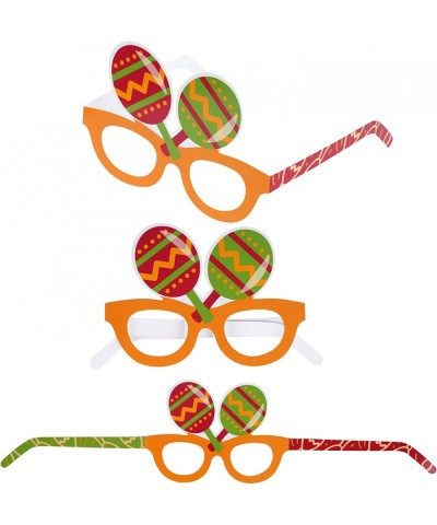 16Pcs Cinco De Mayo Paper Eyeglasses Mexican Themed Paper Eyewear Taco Guitar Sombrero Llama Avocado Photo Props for Fiesta B...