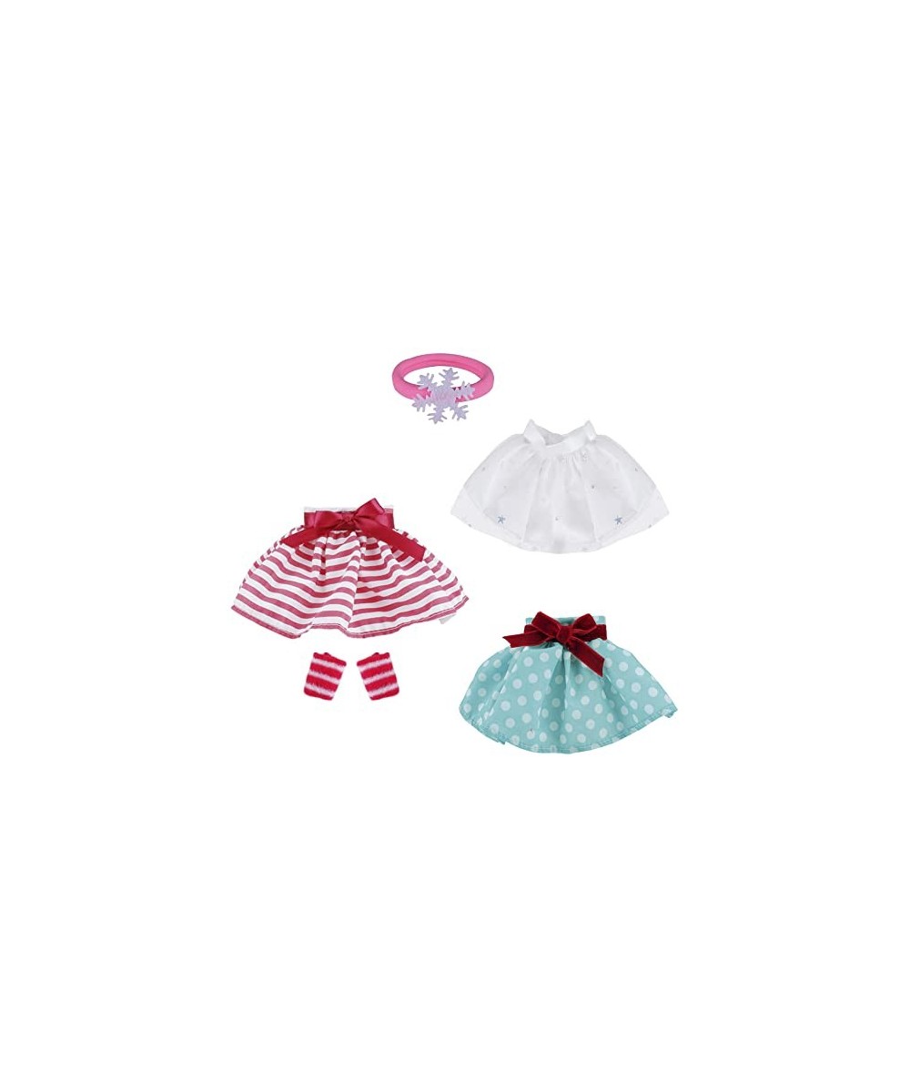 3 Pcs Santa Clothing Dress for elf Doll (White Skirt + Green Polka Dot Skirt + Red-White Striped Skirt) $16.68 Doll Accessories