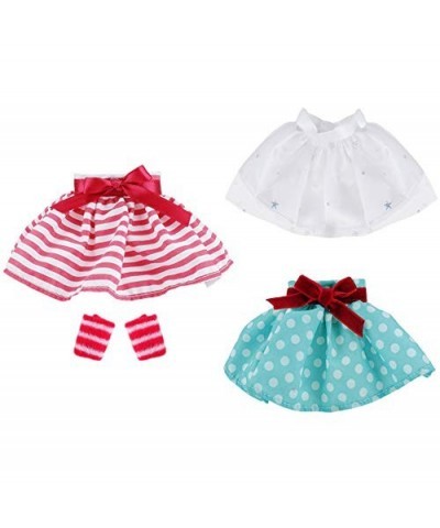 3 Pcs Santa Clothing Dress for elf Doll (White Skirt + Green Polka Dot Skirt + Red-White Striped Skirt) $16.68 Doll Accessories