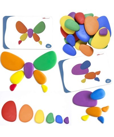 Set of 36 Sorting and Stacking Stones with 20 Activity Cards - In Home Learning Toy for Early Math $47.65 Early Development &...