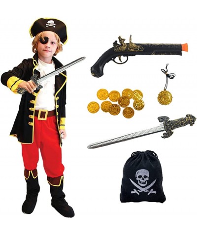 Pirate Costume Set with Pirate Hat Eye patch Accessories Kids Pirate Theme Costume Children Role Play Supplies $29.28 Kids' C...