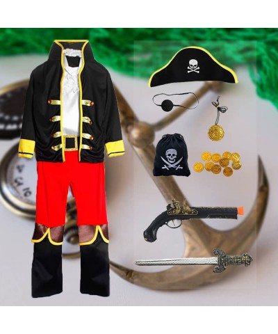 Pirate Costume Set with Pirate Hat Eye patch Accessories Kids Pirate Theme Costume Children Role Play Supplies $29.28 Kids' C...