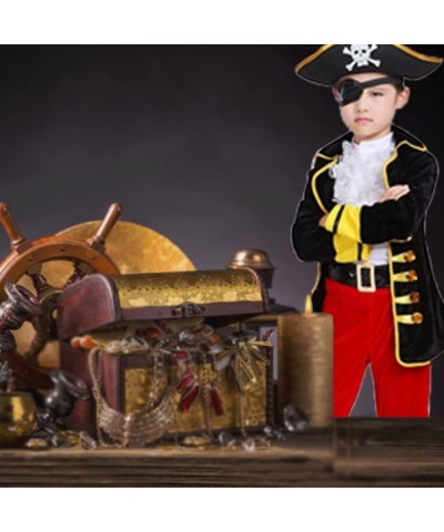 Pirate Costume Set with Pirate Hat Eye patch Accessories Kids Pirate Theme Costume Children Role Play Supplies $29.28 Kids' C...