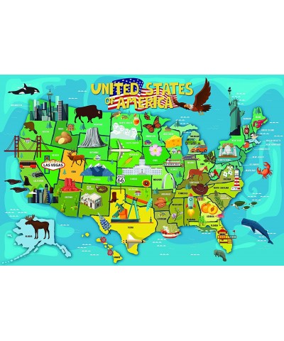 USA Map Jumbo Educational Floor Puzzle - Learn Your States 48 Piece 36x24 inch Jigsaw from KI Puzzles $30.68 Floor Puzzles