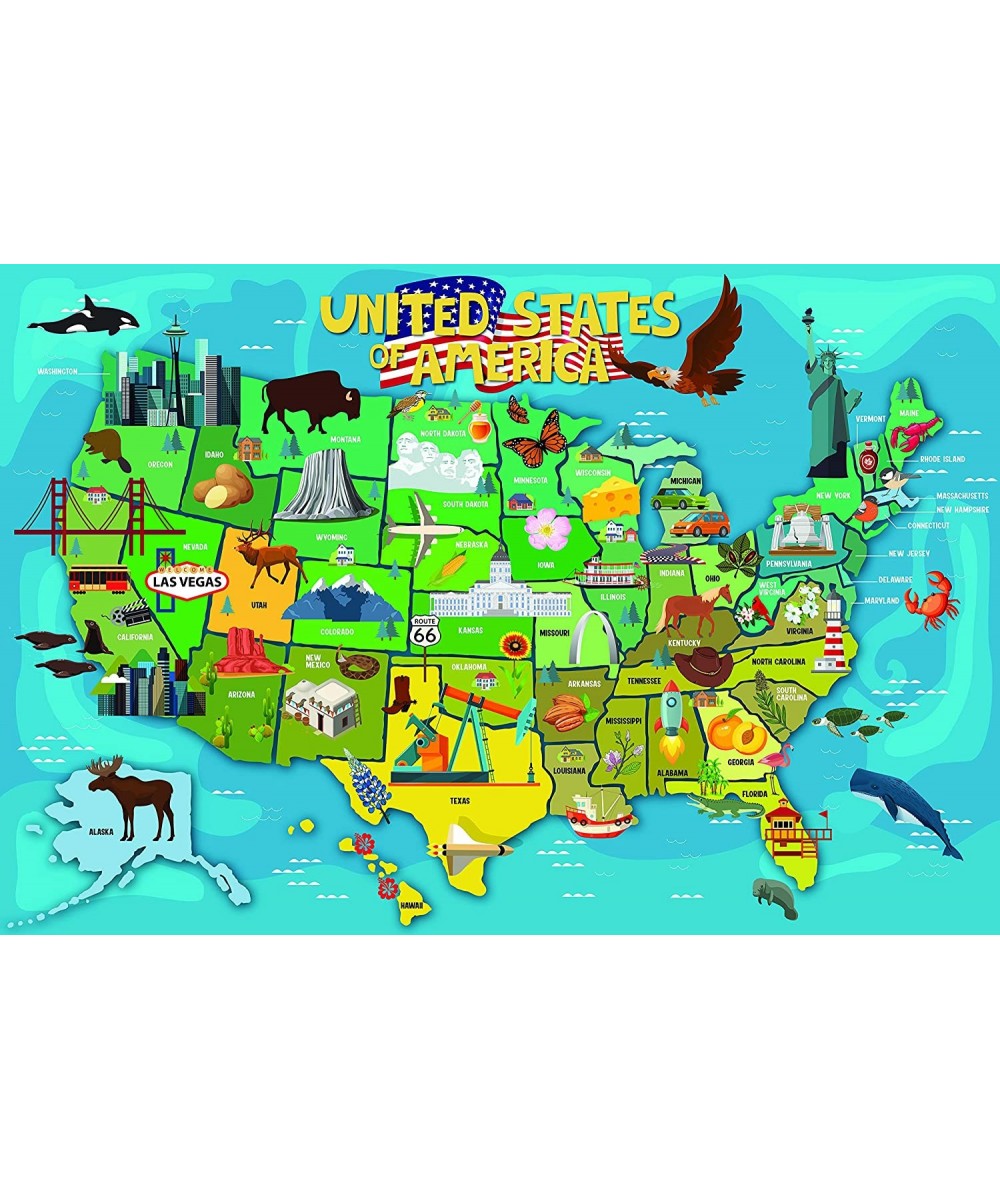 USA Map Jumbo Educational Floor Puzzle - Learn Your States 48 Piece 36x24 inch Jigsaw from KI Puzzles $30.68 Floor Puzzles