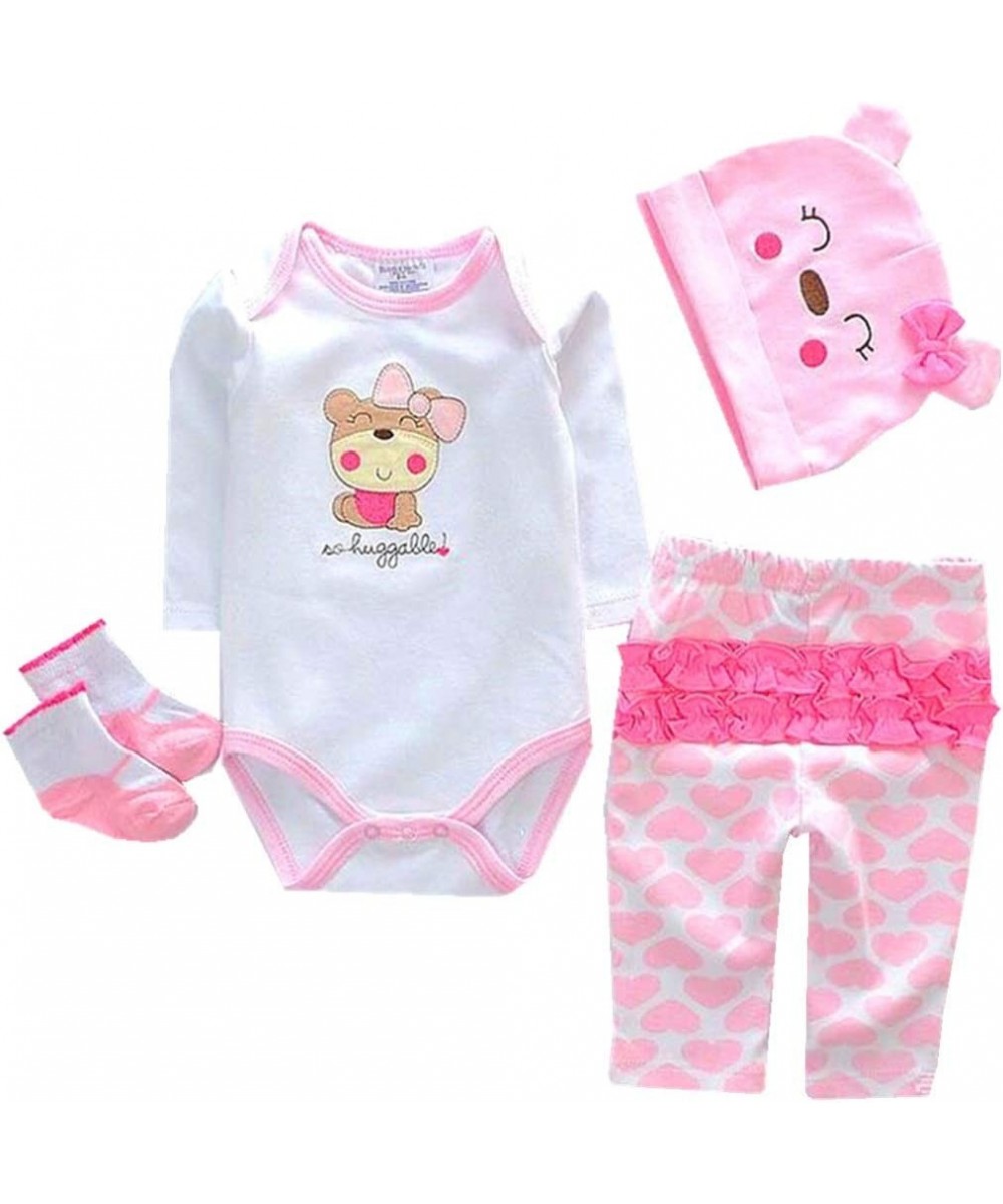 Reborn Baby Dolls Girl Clothes Pink Outfits 4 Piece Set for 20"- 22" Reborn Doll Baby Girl Matching Clothing Accessories $21....