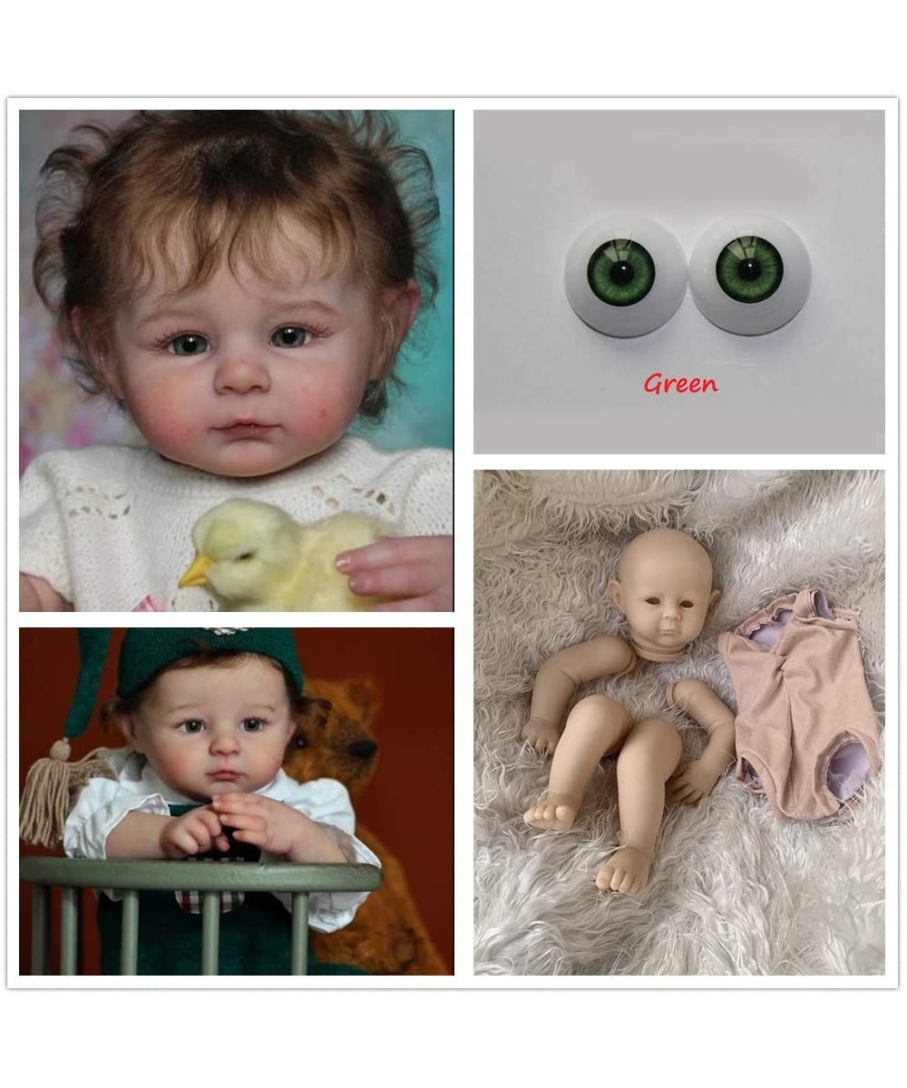 Unpainted 22 Inch Reborn Doll Kits OOAK Baby Mold Sets Making Supplies Full Limbs+Head+Cloth Body+Green Eyes $81.75 Dolls