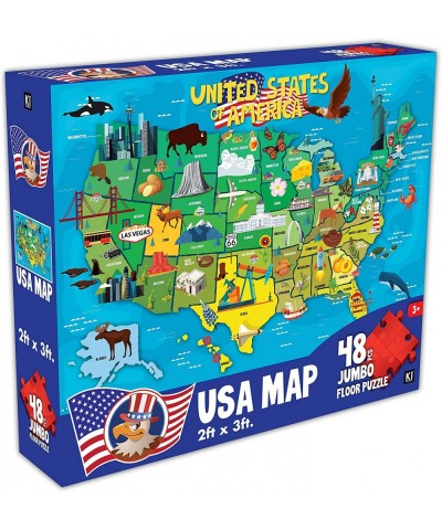 USA Map Jumbo Educational Floor Puzzle - Learn Your States 48 Piece 36x24 inch Jigsaw from KI Puzzles $30.68 Floor Puzzles