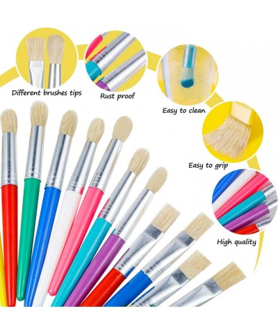 48 PCS Paint Brushes for Kids Big Washable Chubby Toddler Paint Brushes Easy to Clean & Grip Round Flat Preschool Paint Brush...