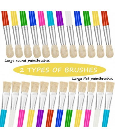 48 PCS Paint Brushes for Kids Big Washable Chubby Toddler Paint Brushes Easy to Clean & Grip Round Flat Preschool Paint Brush...