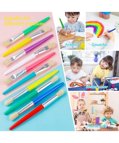 48 PCS Paint Brushes for Kids Big Washable Chubby Toddler Paint Brushes Easy to Clean & Grip Round Flat Preschool Paint Brush...