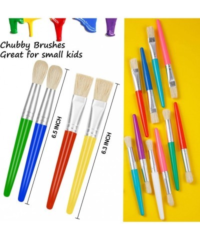 48 PCS Paint Brushes for Kids Big Washable Chubby Toddler Paint Brushes Easy to Clean & Grip Round Flat Preschool Paint Brush...