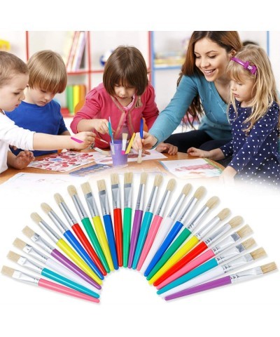 48 PCS Paint Brushes for Kids Big Washable Chubby Toddler Paint Brushes Easy to Clean & Grip Round Flat Preschool Paint Brush...