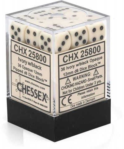 CHX25800 Dice-Opaque: 36D6 Ivory/Black Set $17.77 Game Accessories