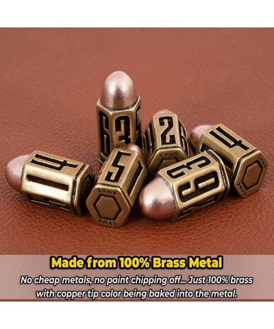 Bullet Metal Dice Set - Six Brass D6 Dices - Great For DND Warhammer 40k Role Playing Homebrews D&D ... Great RPG / Dungeons ...