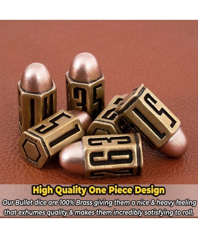 Bullet Metal Dice Set - Six Brass D6 Dices - Great For DND Warhammer 40k Role Playing Homebrews D&D ... Great RPG / Dungeons ...