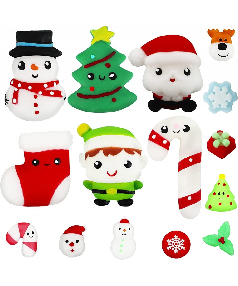 15 Pieces Christmas Mochi Toys Include 6 Piece Soft Big Size Christmas Mochi Toys and 9 Piece Small Size Kawaii Stress Reliev...