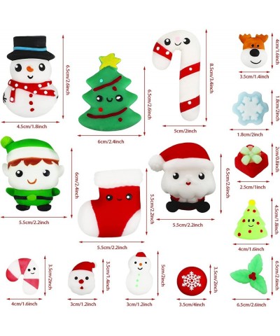 15 Pieces Christmas Mochi Toys Include 6 Piece Soft Big Size Christmas Mochi Toys and 9 Piece Small Size Kawaii Stress Reliev...