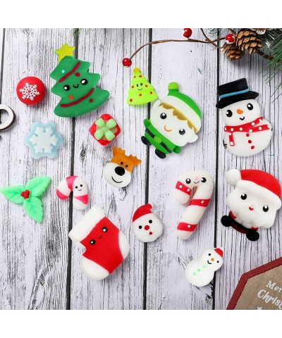 15 Pieces Christmas Mochi Toys Include 6 Piece Soft Big Size Christmas Mochi Toys and 9 Piece Small Size Kawaii Stress Reliev...