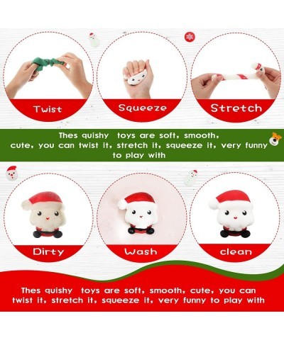 15 Pieces Christmas Mochi Toys Include 6 Piece Soft Big Size Christmas Mochi Toys and 9 Piece Small Size Kawaii Stress Reliev...