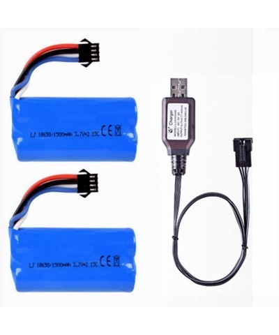 7.4V 1500mAh Li-ion Battery with SM-4P Plug for Huanqi 961 962 RC Boat UDI902 UDI002 RC Boat 2 Pack with USB Charger $40.56 H...