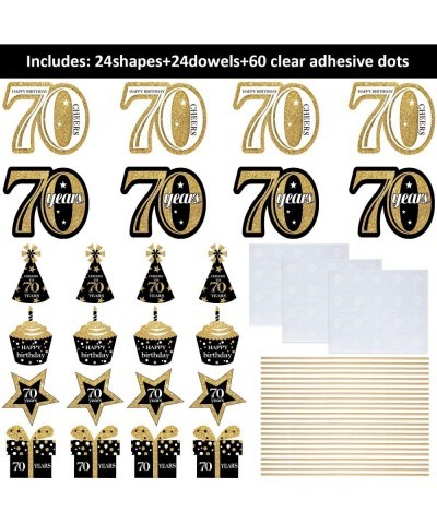 70 Birthday Party Decorations Set Golden Birthday Party Centerpiece Sticks Glitter Table Toppers Party Supplies 24 Pieces $20...