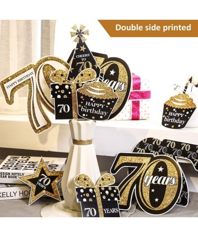 70 Birthday Party Decorations Set Golden Birthday Party Centerpiece Sticks Glitter Table Toppers Party Supplies 24 Pieces $20...