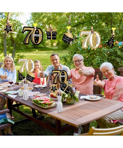 70 Birthday Party Decorations Set Golden Birthday Party Centerpiece Sticks Glitter Table Toppers Party Supplies 24 Pieces $20...