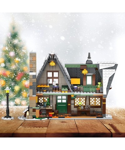 16049 Creative Street Building Toy Winter Village Christmas Cottage Building Blocks Model Double Layer Structure Christmas Ho...