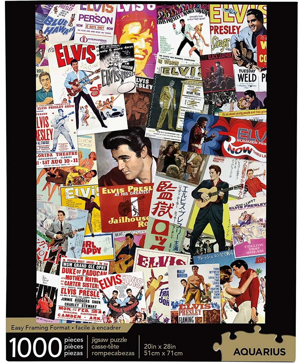 Elvis Movie Poster Collage Puzzle (1000 Piece Jigsaw Puzzle) - Officially Licensed Elvis Merchandise & Collectibles - Glare F...