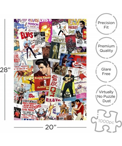 Elvis Movie Poster Collage Puzzle (1000 Piece Jigsaw Puzzle) - Officially Licensed Elvis Merchandise & Collectibles - Glare F...