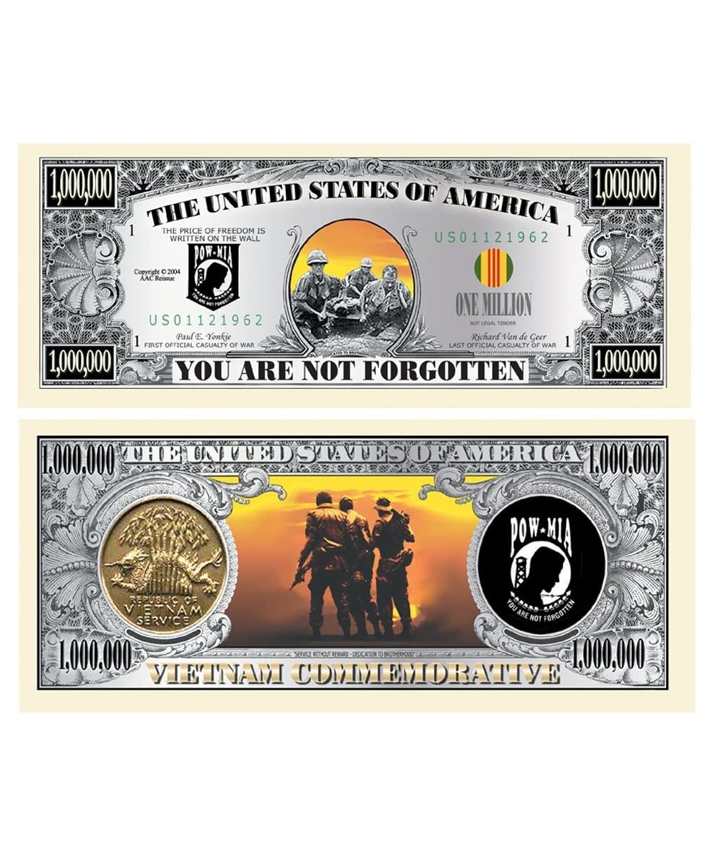 POW/MIA Vietnam Memorial Million Dollar Bill - Comes in Currency Protector $15.40 Gags & Practical Joke Toys