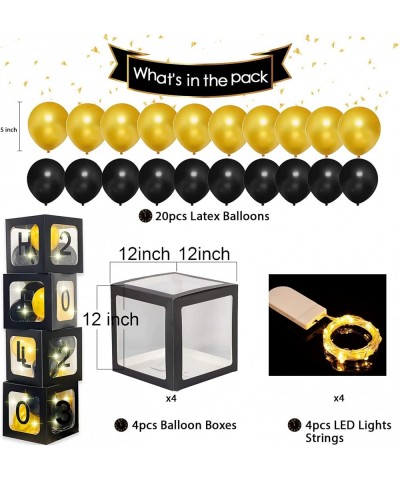 New Years Eve Party Supplies 2023 - New Years Eve Party Decorations Pack Including 4 Balloons Boxes 20 Balloons 2 Foil Fringe...