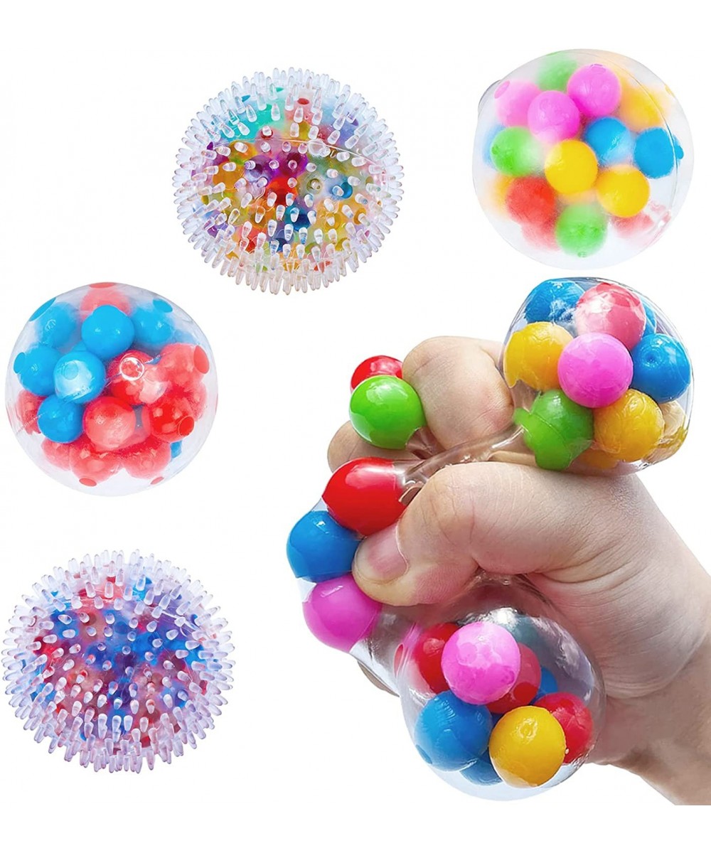 Stress Balls for Kids and Adults 4 Funny Squishies Balls Stress Ball Fidget Toy for Anxiety Autism ADHD Water Beads Christmas...