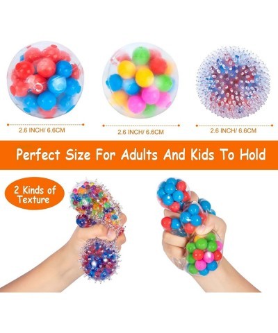 Stress Balls for Kids and Adults 4 Funny Squishies Balls Stress Ball Fidget Toy for Anxiety Autism ADHD Water Beads Christmas...