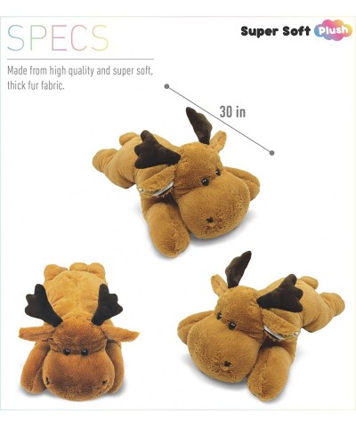 DolliBu Plush Moose Stuffed Animal Pillow Size - Super Soft Animal Pillow for Kids Cozy Nap Buddy Floor Pillow for Kids & Tod...