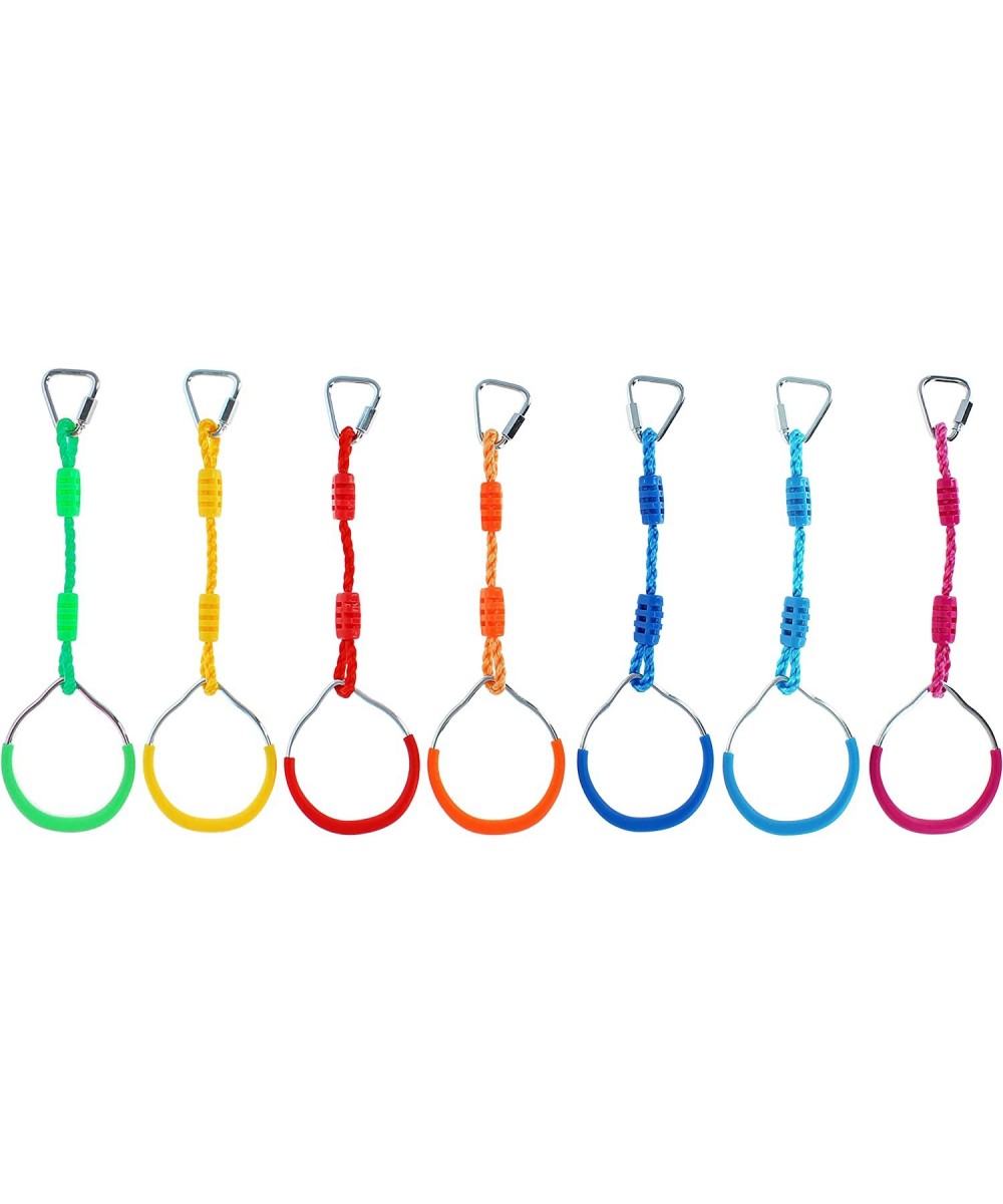 Obstacle Course Rings - 7pc Colorful Gymnastic Rings Ninja Line Attachment Rings for Swing Set and Jungle Gym $63.97 Play Set...