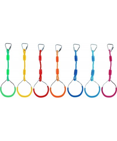 Obstacle Course Rings - 7pc Colorful Gymnastic Rings Ninja Line Attachment Rings for Swing Set and Jungle Gym $63.97 Play Set...