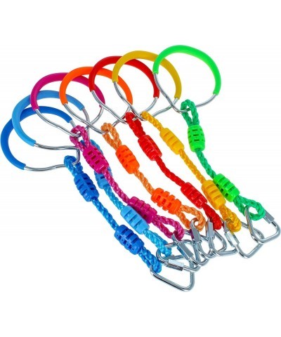 Obstacle Course Rings - 7pc Colorful Gymnastic Rings Ninja Line Attachment Rings for Swing Set and Jungle Gym $63.97 Play Set...