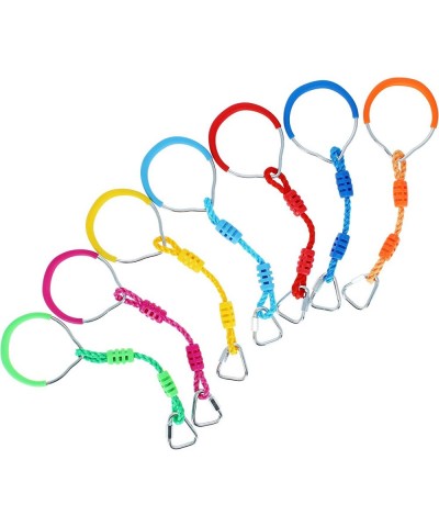 Obstacle Course Rings - 7pc Colorful Gymnastic Rings Ninja Line Attachment Rings for Swing Set and Jungle Gym $63.97 Play Set...