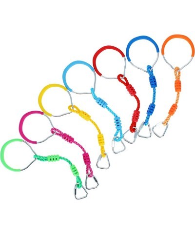 Obstacle Course Rings - 7pc Colorful Gymnastic Rings Ninja Line Attachment Rings for Swing Set and Jungle Gym $63.97 Play Set...