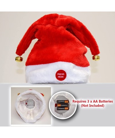 Singing Dancing Christmas Santa Hat for Adults Kids Swing Musical Funny Toy Hat Red White for Christmas New Year Party $56.09...