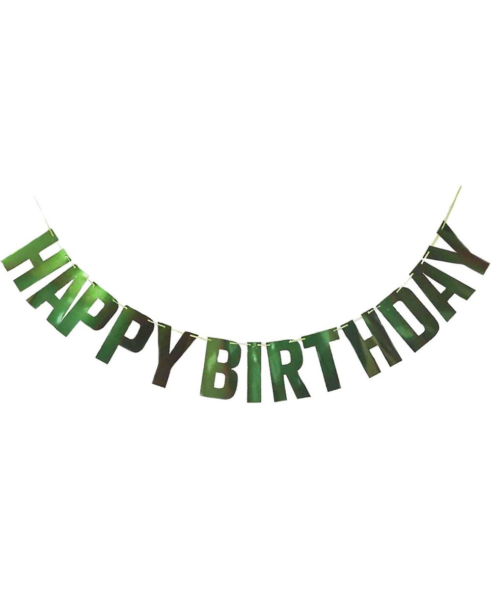 Happy Birthday Banner Decoration Green Letters Party Supplies Birthday Party Atmosphere Decoration $16.03 Kids' Party Decorat...