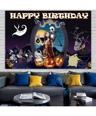 Nightmare Party Decorations Backdrop Halloween Happy Birthday Background Banner for Kids Boys Birthday Party Decoration Chris...